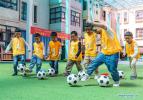 Jan.9,2020 -- Children have a football training at a kindergarten in southwest China`s Tibet Autonomous Region, Aug. 22, 2019. A total of 27.2 billion yuan (about 3.9 billion U.S. dollars) was put into education in Tibet in 2019. (Xinhua/Sun Fei)