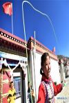 Jan.22,2020 -- Children play in front of their new houses at the relocation site in Gangdoi Town, Gonggar County, southwest China`s Tibet Autonomous Region, Jan. 20, 2020. Located in the north bank of the Yarlung Zangbo River`s mid-stream, the relocation site is a key place to improve the production and living environment of the Tibetans in extremely high altitude areas with harsh natural conditions. By December 2019, 3,364 people from Nagchu City have settled here. The production and living environment of the relocated people have been greatly improved after moving from the northern Tibetan plateau with an average elevation of about 5,000 meters to the lower southern Tibetan river valley. (Xinhua/Chogo)
