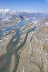March 26,2020 -- A drone picture taken on March 24, 2020, shows snow scenery at Yajiang Valley, Tibet autonomous region. A snowfall laid over Lhasa city and its surrounding area yesterday, and banks along the Yarlung Zangbo River were enveloped with a silver covering, shimmering under the sun. [Photo/Xinhua]