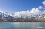 April 9,2020 -- Aerial photo taken on April 5, 2020 shows the snow scenery in Lhasa, southwest China`s Tibet Autonomous Region. A snowfall hit the city on Sunday. (Xinhua/Purbu Zhaxi)
