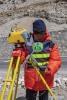 May 8,2020 -- A measurement team member conducts leveling at Tingri County, southwest China`s Tibet Autonomous Region, April 18, 2020. China has initiated a new round of measurement on the height of Mount Qomolangma, the world`s highest peak. A total of 53 members from the Ministry of Natural Resources have conducted preliminary leveling, gravity, global navigation satellite system and astronomical surveys since March 2. (Xinhua/Jigme Dorje)