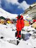 May 9,2020 -- A mountain guide prepares oxygen to be transported to a camp at the altitude of 7,028 meters, at the advance camp of Mount Qomolangma in southwest China`s Tibet Autonomous Region, May 8, 2020. Chinese surveyors aiming to remeasure the height of Mount Qomolangma rested up and prepared equipment on Friday at the advance camp of an altitude of 6,500 meters, while mountain guides set out to transport supplies to a camp at the altitude of 7,028 meters. Safety ropes to the peak are expected to be set up in the next two days, according to the mountain guides. (Photo by Zhaxi Cering/Xinhua)
