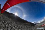 May 14,2020 -- Photo taken on May 1, 2020 shows a solar halo over Mount Qomolangma. (Xinhua/Jigme Dorje)
