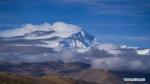 May 14,2020 -- Mount Qomolangma is pictured from the Kya Wu Lha Pass on May 12, 2020. (Xinhua/Purbu Zhaxi)