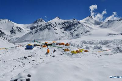In pics: advance camp at altitude of 6,500 meters on Mount Qomolangma