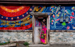 June 13,2020 -- Wall paintings featuring elements of Qiang ethnic culture are seen in Jiashan village, Lixian county, Aba Tibetan and Qiang autonomous prefecture, Southwest China`s Sichuan province. [Photo provided to chinadaily.com.cn]