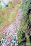 June 18,2020 -- Aerial photo taken on June 14, 2020 shows Gaqu River flowing by a relocated area in Chido Township of Dengqen County in Qamdo, southwest China`s Tibet Autonomous Region. Located in eastern Tibet region, Qadom City has witnessed a total of 194,600 residents, 38,400 households, 1,127 villages and 11 counties get rid of poverty thanks to the poverty alleviation efforts. (Xinhua/Tian Jinwen)