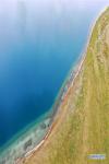 June 29,2020 -- Aerial photo taken on June 25, 2020 shows a view of the Yamzbog Yumco Lake in Shannan, southwest China`s Tibet Autonomous Region. (Xinhua/Zhan Yan)