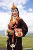 Aug.10,2020 -- A woman takes part in a Tibetan fashion show on Zhaqingtang grassland in Sertar County, southwest China`s Sichuan Province, Aug. 7, 2020. (Xinhua/Jiang Hongjing)