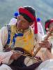 Aug.10,2020 -- A man plays Xianzi, a string instrument, in Mangkam County, southwest China`s Tibet Autonomous Region, Aug. 7, 2020. Xianzi Dance, a traditional folk dance in Tibet, was listed as a national intangible heritage in 2006. (Xinhua/Sun Fei)
