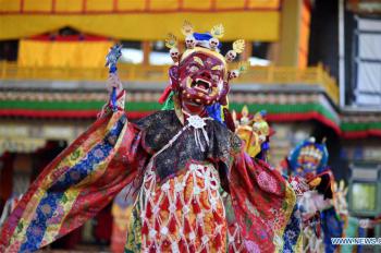 Cham dance event held in Tibet to pray for good harvest, peaceful life