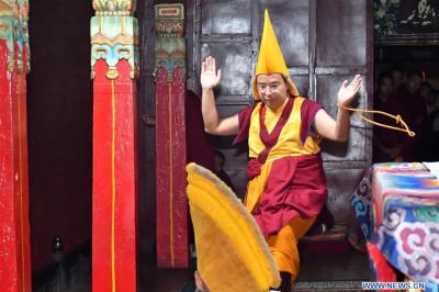 11th Panchen Lama attends activity at Tashilhunpo Monastery in Xigaze, Tibet