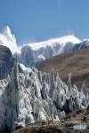 Oct. 23, 2020 -- Photo taken on Oct. 22, 2020 shows the Gangbug Glacier in the border area between Nagarze and Kangmar counties, southwest China`s Tibet Autonomous Region. (Xinhua/Huang Huo)