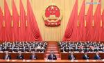 March 11,2021 -- The closing meeting of the fourth session of the 13th National People`s Congress (NPC) is held at the Great Hall of the People in Beijing, capital of China, March 11, 2021. Leaders of the Communist Party of China and the state Xi Jinping, Li Keqiang, Wang Yang, Wang Huning, Zhao Leji, Han Zheng and Wang Qishan attended the meeting, and Li Zhanshu presided over the closing meeting and delivered a speech. (Xinhua/Xie Huanchi)