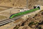 June 28,2021 -- A Fuxing bullet train runs on the Lhasa-Nyingchi railway during a trial operation in southwest China`s Tibet Autonomous Region, June 16, 2021. (Xinhua/Purbu Zhaxi)