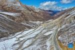 Aerial photo taken on Oct. 23, 2021 shows the winding road in Batang County, Tibetan Autonomous Prefecture of Garze, southwest China`s Sichuan Province. (Xinhua/Liu Kun)