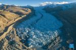 Aerial photo taken on Nov. 20, 2021 shows the Gangbug Glacier in the border area between Nagarze and Kangmar counties, southwest China`s Tibet Autonomous Region. (Xinhua/Sun Ruibo)