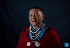 Yabao, 74, tells the legend of Lhoba ancestors in Namyi Lhoba Ethnic Township of Mainling County, southwest China`s Tibet Autonomous Region, April 12, 2022.