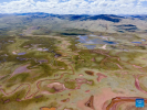 Aerial photo taken on May 25, 2022 shows the view of Lhato wetland in Konjo County of Qamdo, southwest China`s Tibet Autonomous Region. (Xinhua/Zhou Dixiao)