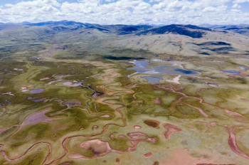 View of Lhato wetland in Tibet