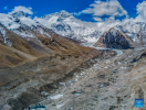 Aerial photo taken on May 8, 2022 in Xigaze shows the Rongbuk glacier at the foot of Mount Qomolangma, southwest China`s Tibet Autonomous Region. (Xinhua/Tian Jinwen)