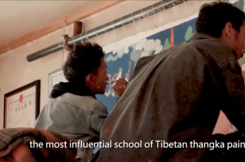 Thangka painter promotes intangible heritage in Tibet, China