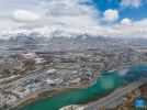 This aerial photo taken on March 30, 2023 shows the scenery after snow in Lhasa, southwest China`s Tibet Autonomous Region, March 30, 2023. (Xinhua/Sun Fei)