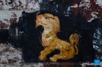 This photo taken on May 26, 2023 shows a lion in a mural in a grotto in Zanda County of Ngari Prefecture, southwest China`s Tibet Autonomous Region. 