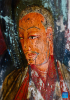 This photo taken on May 26, 2023 shows part of a mural in a grotto in Zanda County of Ngari Prefecture, southwest China`s Tibet Autonomous Region. 