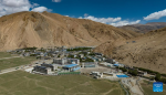 This aerial photo taken on June 5, 2023 shows a primary school of Zhaxizom Township in Tingri County, Xigaze City, southwest China`s Tibet Autonomous Region.