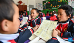 Pupils study at a primary school of Zhaxizom Township in Tingri County, Xigaze City, southwest China`s Tibet Autonomous Region, June 5, 2023.