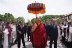 A grand welcoming ceremony was presented upon the arrival of Panchen Rinpoche on June 18 in Lhasa, Tibet autonomous region. [Photo by Wang Shu/For chinadaily.com.cn]