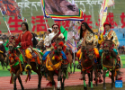 Horsemen take part in a horse racing festival in Yushu Tibetan Autonomous Prefecture, northwest China`s Qinghai Province, July 25, 2023. (Xinhua/Gao Wei)