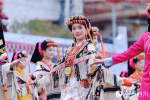 Women clad in traditional costumes participate in the 2023 China Sichuan Danba Jiarong Tibetan Folk Festival in Danba county, southwest China`s Sichuan Province. (Photo/Luorong Nyima)
