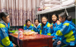 Sichod Drolma (3rd R) and her roommates enjoy leisure time in their dormitory at Damxung County Middle School in Damxung County, southwest China`s Xizang Autonomous Region, Nov. 9, 2023. (Photo by Tenzin Nyida/Xinhua)