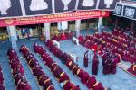 Monks attend a debate activity for the degree of Geshe Lharampa in the Jokhang Temple in Lhasa, capital of southwest China`s Xizang Autonomous Region, Feb. 28, 2024. (Xinhua/Tenzing Nima Qadhup)