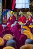 Monks attend a debate activity for the degree of Geshe Lharampa in the Jokhang Temple in Lhasa, capital of southwest China`s Xizang Autonomous Region, Feb. 28, 2024. (Xinhua/Tenzing Nima Qadhup)