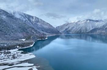 Basum Lake after snow in SW China's Xizang