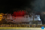 Artists perform in a new season of the historical opera `Princess Wencheng` in Lhasa, capital of southwest China`s Xizang Autonomous Region, March 12, 2024. (Xinhua/Tenzing Nima Qadhup)