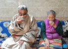Padma and his wife enjoy butter tea at his residence in Shannan, southwest China`s Xizang Autonomous Region, March 27, 2024.