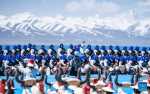 Performers dance at an event celebrating the melting of frozen water of Lake Namtso in southwest China`s Xizang Autonomous Region, May 19, 2024. As temperature rises and ice melts, the Lake Namtso will enter its tourism season. (Xinhua/Tenzin Nyida)