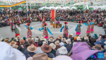 Folk artists stage a Tibetan opera performance near the Potala Palace in Lhasa, southwest China`s Xizang Autonomous Region, June 11, 2024. A five-day Tibetan opera show kicked off here on June 9. (Xinhua/Tenzin Nyida)