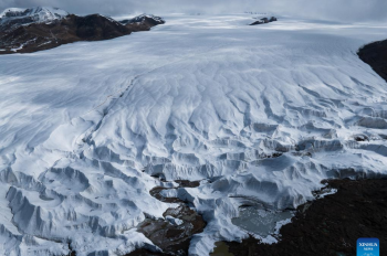 View of Purog Kangri Glacier in China's Xizang