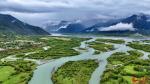 Photo shows a bird`s-eye view of Yani national wetland park in Nyingchi, southwest China`s Xizang Autonomous Region. (People`s Daily Online/Tsering Norbu)