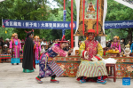 Artists stage a Tibetan opera performance at Norbulingka in Lhasa, southwest China`s Xizang Autonomous Region, Aug. 8, 2024. Tibetan opera performances are staged here from Aug. 4 to Aug. 10 in celebration of the traditional Shoton Festival, or Yogurt Festival. (Xinhua/Jigme Dorje)